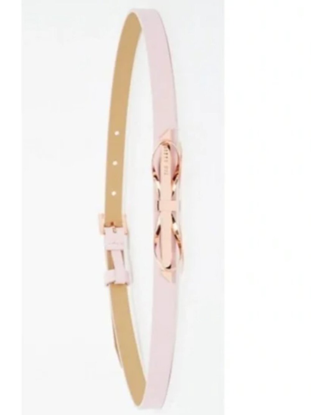 Ted Baker Bowana Skinny Bow Leather Belt, Baby Pink